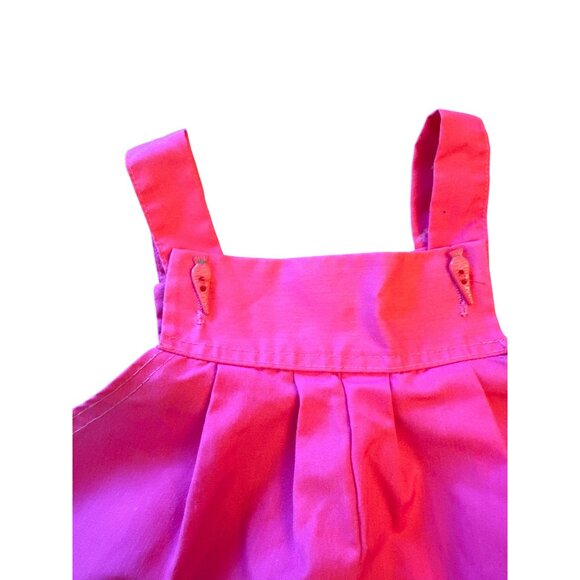 Toddler Girls 2T Ruth Scharf Pink Romper With Carrot Pocket Vintage 80s - Picture 3 of 5